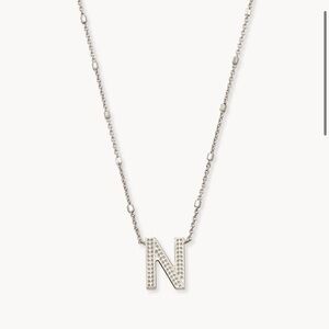 Kendra Scott Letter N Pendant Necklace in Silver